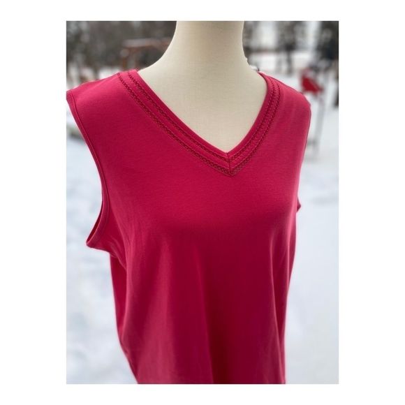 Red Casual Tank Top Loungewear Activewear Sports - Picture 6 of 8
